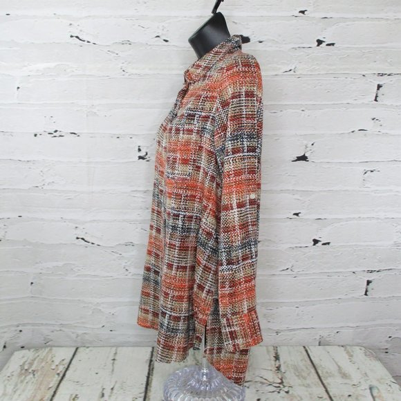 Intro Petites Abstract Print Button Front Top - Picture 4 of 6